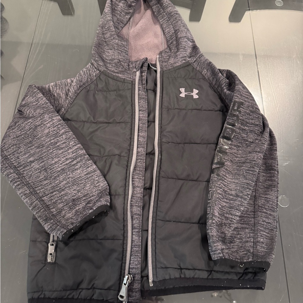 Under Armour Kids Hooded hoodie and Hybrid Jacket - Black & Heather Gray